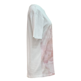 Alexander Mcqueen Flower Print White Cotton T-shirt