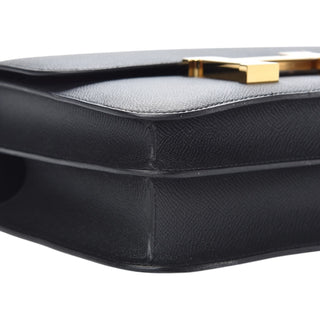Hermes Black Constance 24 In Epsom Leather With Gold Hardware