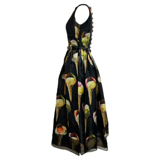 Dolce & Gabbana Multicolor Ice Cream Print Sleeveless Midi Dress