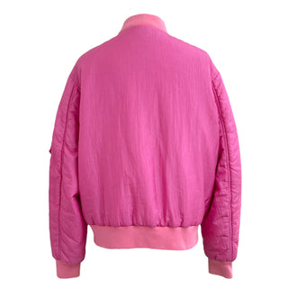 Gucci Pink Embroidered Patch Bomber Jacket