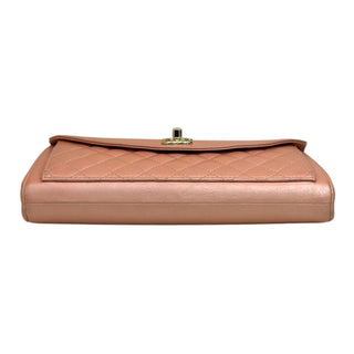 Chanel Pink Quilted Iridescent Calfskin Smart Pocket Flap Bag With Gold Hardware