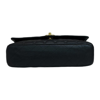 Chanel Black Caviar Quilted Medium Double Flap Bag With Gold Hardware