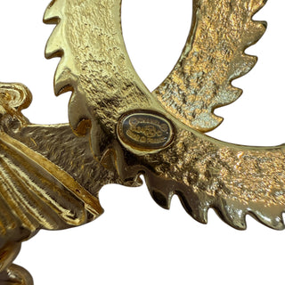 Chanel Gold Lunar New Year Dragon CC Chain Brooch With Pearl Detail