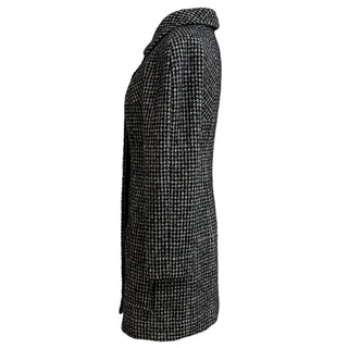 Chanel Black & White Houndstooth Wool Coat