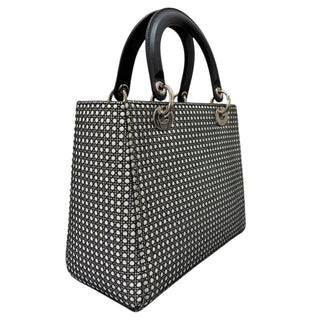 Christian Dior Houndstooth Patch Embellished Medium Lady Dior Bag