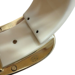 Chanel Ivory Resin Belt Buckle CC Logo Cuff Bracelet