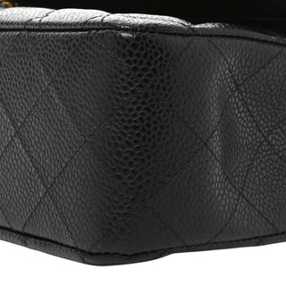 Chanel Black Medium Classic Double Flap Bag In Caviar Leather With Gold Hardware