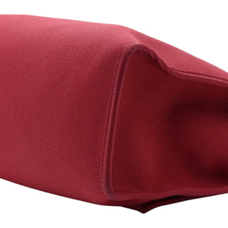Hermès Herbag Zip 31 PM Toile & Vache Hunter Leather In Rouge Grenat & Bleu Saphir