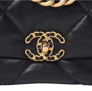 Chanel Black Lambskin Quilted Medium Chanel 19 Flap Bag