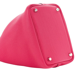 Hermès Rose Shocking Taurillon Clemence Picotin 18 PM With PHW