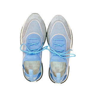 Hermes Light Blue Knit & Suede Panel Sneakers