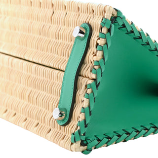 Hermès Birkin 25 Picnic Wicker & Swift Leather Bag In Menthe With Palladium Hardware