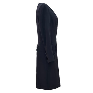Chanel Black Long Sleeve Deep V-Neck Dress