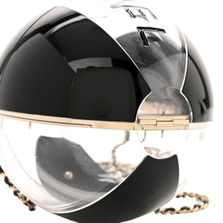 Chanel Black Plexiglass Coco Beach Ball Minaudière Clutch Bag
