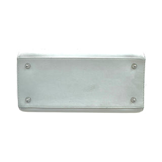 Christian Dior White Smooth Calfskin Embroidered Medium Lady Dior Bag