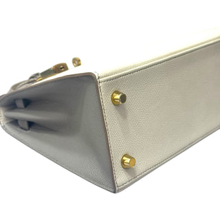 Hermès Kelly 25 Craie & Gris Asphalte In Epsom Leather With Gold Hardware