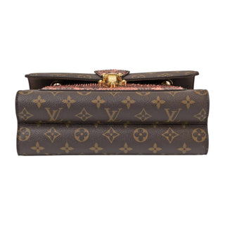 Louis Vuitton Rose Bruyère Python & Monogram Canvas Victoire Bag With Gold Hardware