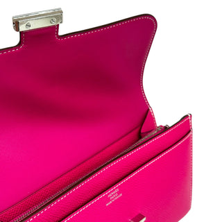 Hermes Rose Extreme Epsom Constance Wallet With Palladium Hardware