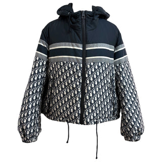 Christian Dior Navy Oblique Reversible Down Puffer Jacket
