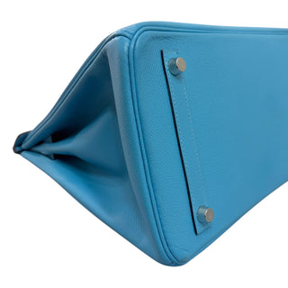 Hermes Birkin 30 Blue Jean Epsom Leather With Palladium Hardware