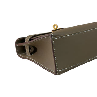 Hermès Kelly Pochette Etoupe Swift Leather With Gold Hardware