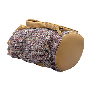 Chanel Tweed & Beige Caviar Leather Triple Pocket Backpack