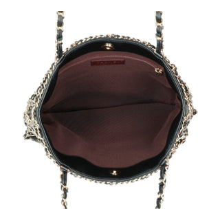 Chanel Black Leather Chain-Embellished Tote Bag