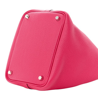 Hermès Rose Shocking Taurillon Clemence Picotin 18 PM With PHW