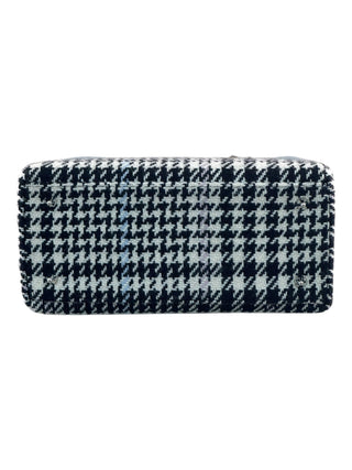 Christian Dior Mint Green Tweed Crocodile Mink Plaid Medium Lady Dior Bag