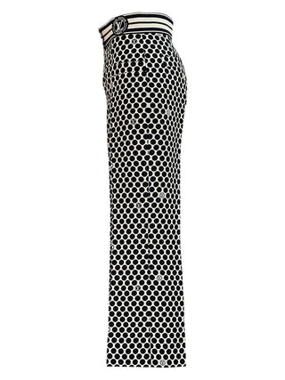 Louis Vuitton High-Waisted Monogram Dot Trousers With Striped Waistband