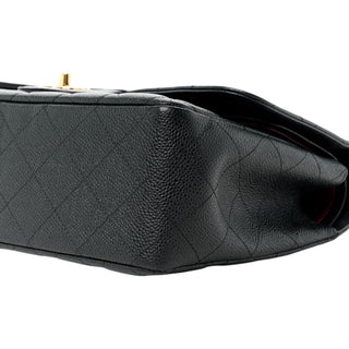 Chanel Black Caviar Jumbo Double Flap With Gold Hardware