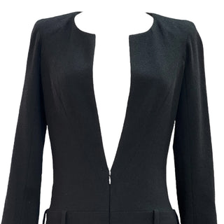 Chanel Black Long Sleeve Deep V-Neck Dress