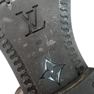 Louis Vuitton Black Monogram Embossed Rubber Rain Boots