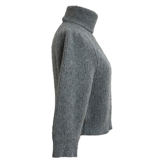 Celine Grey Ribbed Wool Turtleneck Sweater