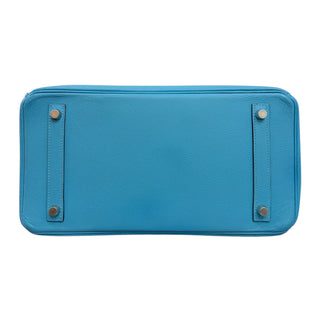 Hermes Birkin 30 Blue Jean Epsom Leather With Palladium Hardware