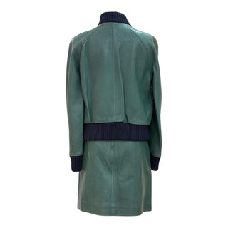 Louis Vuitton Khaki Calfskin Leather Tweed Co-ord Set