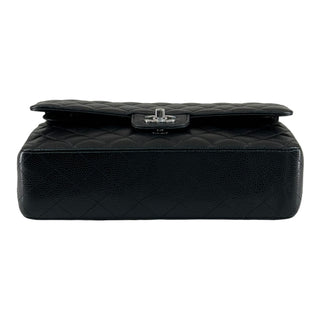 Chanel Black Caviar Medium Classic Double Flap Bag With Silver Hardware