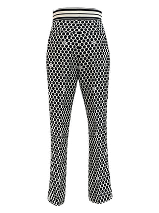 Louis Vuitton High-Waisted Monogram Dot Trousers With Striped Waistband
