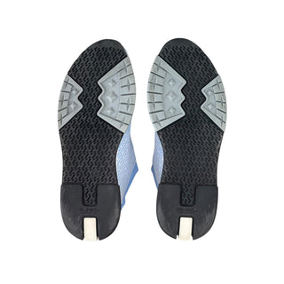 Hermes Light Blue Knit & Suede Panel Sneakers