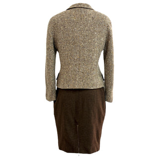 Chanel Brown Wool Tweed Jacket and Skirt Set