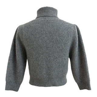 Celine Grey Ribbed Wool Turtleneck Sweater