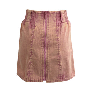 Miu Miu Pink Washed Denim Cropped Jacket & Skirt Set