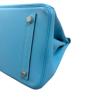 Hermes Birkin 30 Blue Jean Epsom Leather With Palladium Hardware