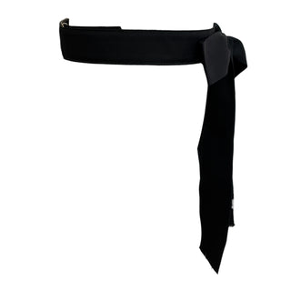 Chanel Black Silk Bow Waist Belt