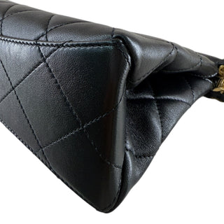 Chanel Black Quilted Lambskin Mini Top Handle Shopper Bag