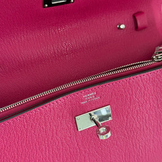 Hermès Pink Kelly To Go Chevre Mysore Leather with Palladium Hardware