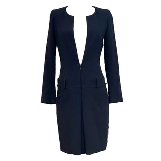 Chanel Black Long Sleeve Deep V-Neck Dress