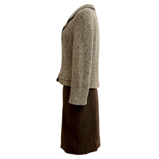 Chanel Brown Wool Tweed Jacket and Skirt Set