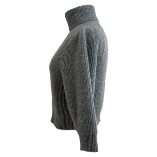 Celine Grey Ribbed Wool Turtleneck Sweater