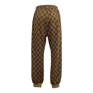 Gucci Beige GG Monogram Drawstring Jogger Pants